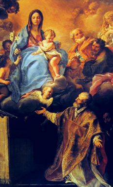 Aparição da Virgem a S. Felipe Neri - Maratta