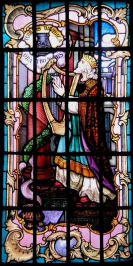 Rei Davi, vitral do coro na Basílica Nossa Senhora do Carmo - SP