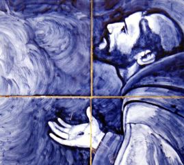 Paróquia São Francisco de Assis: detalhe de azulejo