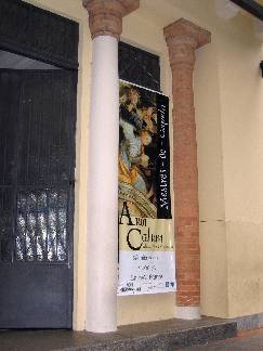 banner na entrada da Capela do Colgio Nossa Senhora de Sion